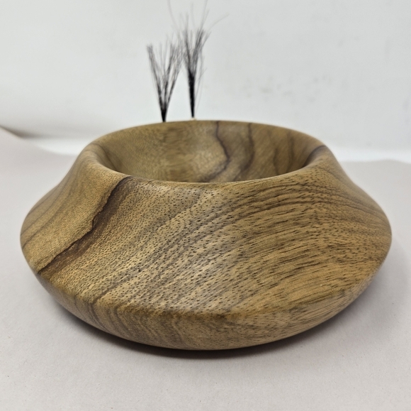 Stamped Wooden Bowl With Beads-Course Hair Decorative Handmade Light Dark Browns - Picture 4 of 11